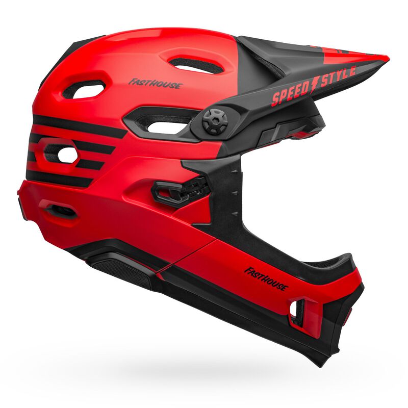 Bell Super DH Spherical Full Face Helmet - Fasthouse - Matt Red-Black