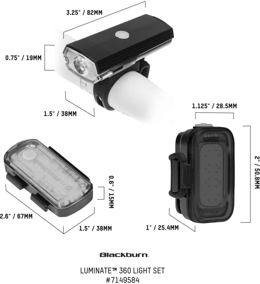 Blackburn Luminate 360 Light Set - 2022