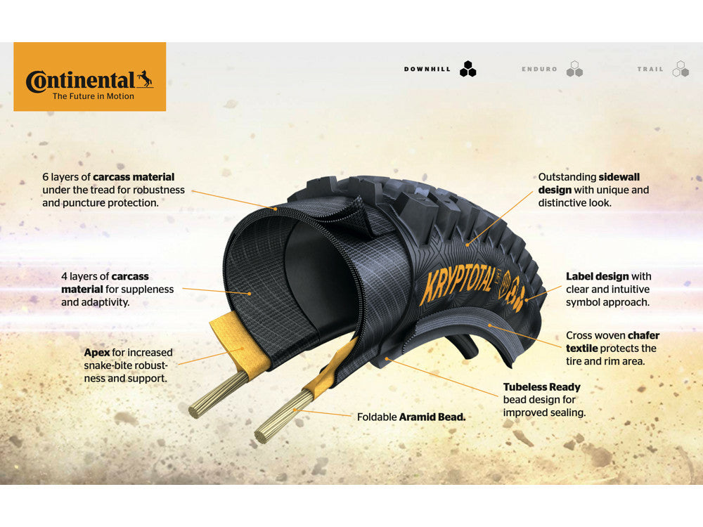 Continental Kryptotal-F 27.5" Folding DH Tire - Front