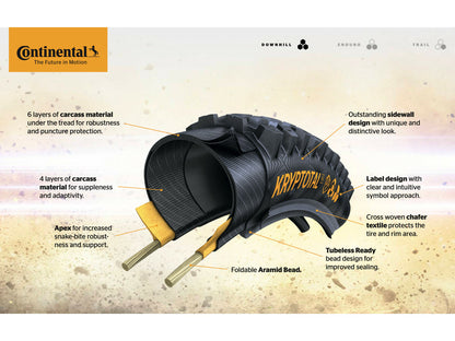 Continental Kryptotal-R 27.5" Folding DH Tire - Rear