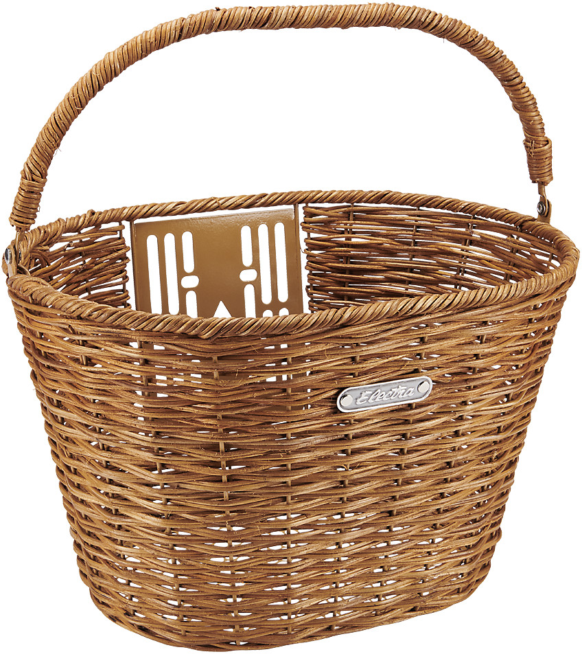 Electra Rattan Front QR Basket - with Handle - Natural Natural  