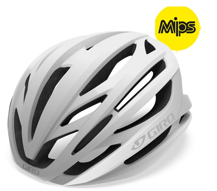 Giro Syntax MIPS Road Helmet - Matt White-Silver