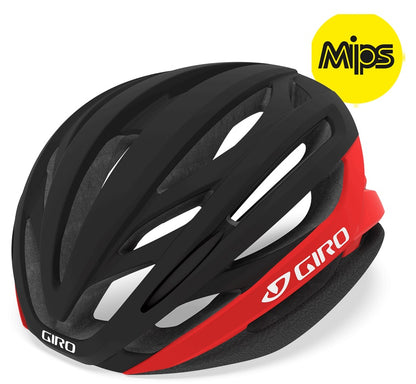 Giro Syntax MIPS Road Helmet - Matt Black-Bright Red