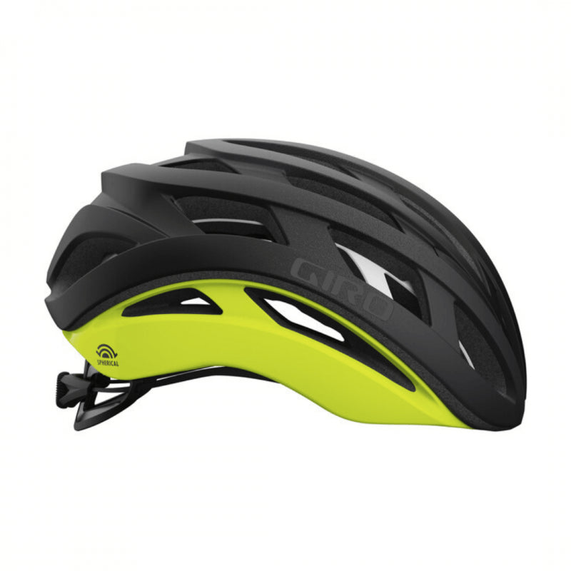 Giro Helios Spherical Road Helmet - Matt Black-Hi-Viz Yellow - 2021