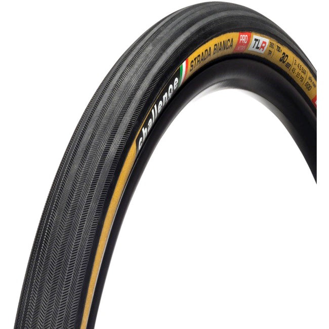 Challenge Strada Bianca Pro TLR 700c Gravel Tire - Black-Tan Black - Tan 30c 