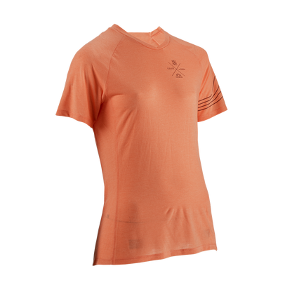 Leatt AllMtn 2.0 Short Sleeve MTB Jersey - Womens - Peach - 2023