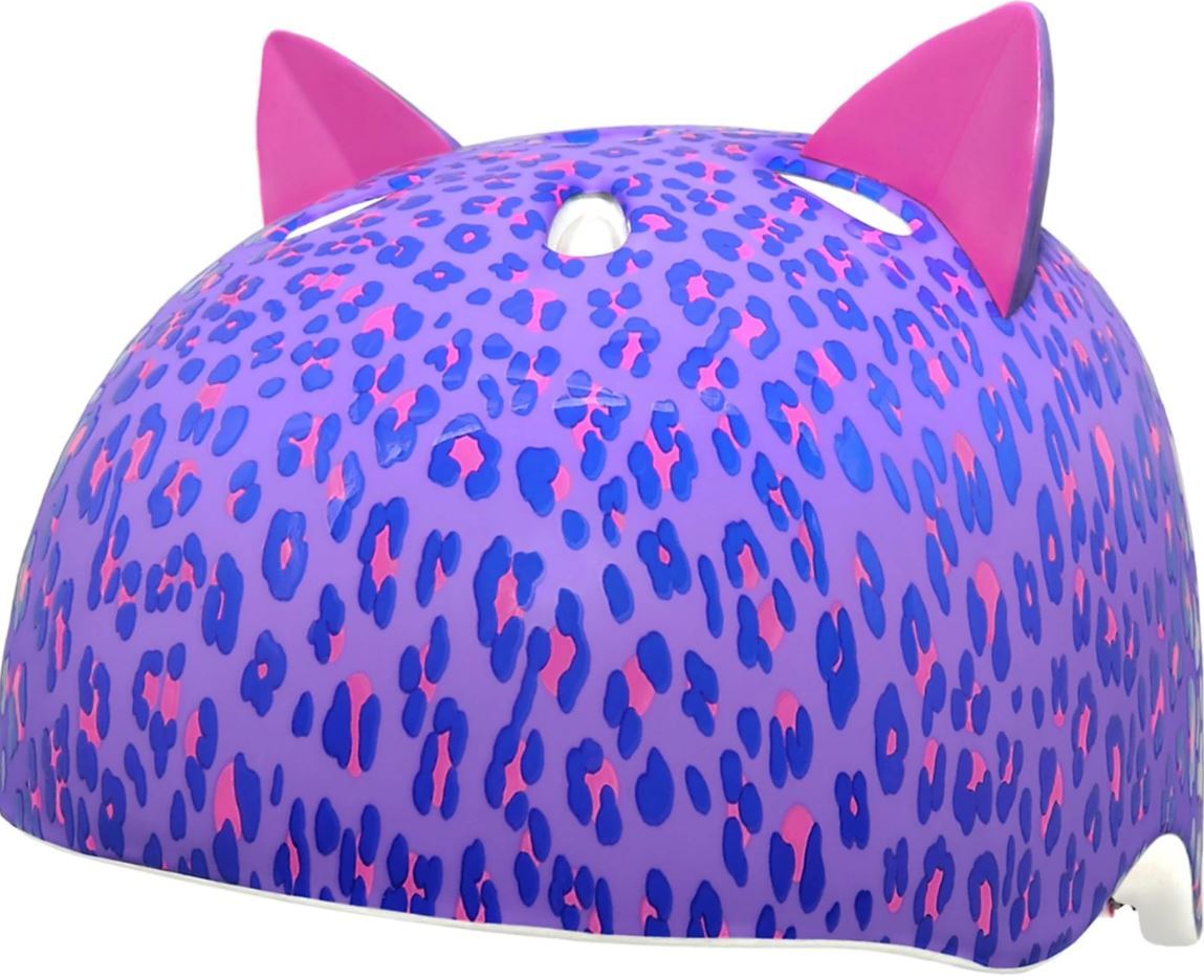 C.Preme Raskullz Helmet w/Fit System - Youth - 8 Plus - Leopard Kitty-Purple Leopard Kitty - Purple One Size 