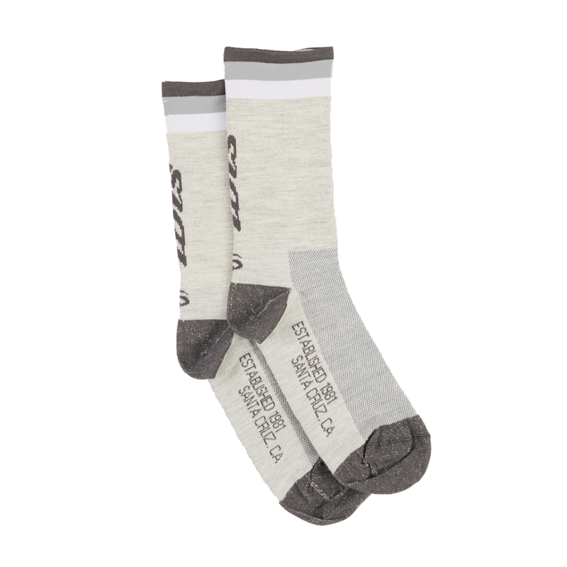 Ibis 7" Cuff Wool Sock - Gray-White Gray-White Medium 
