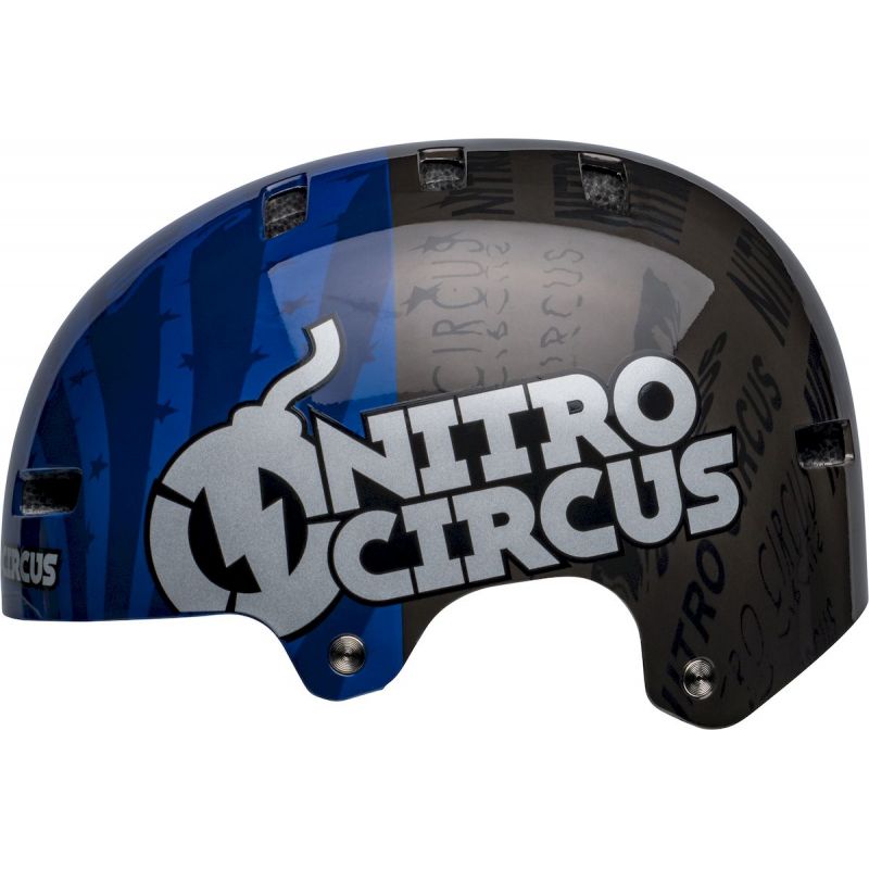 Bell Local BMX Helmet - Nitro Circus Gloss Navy-Silver Nitro Circus Gloss Navy - Silver Small 