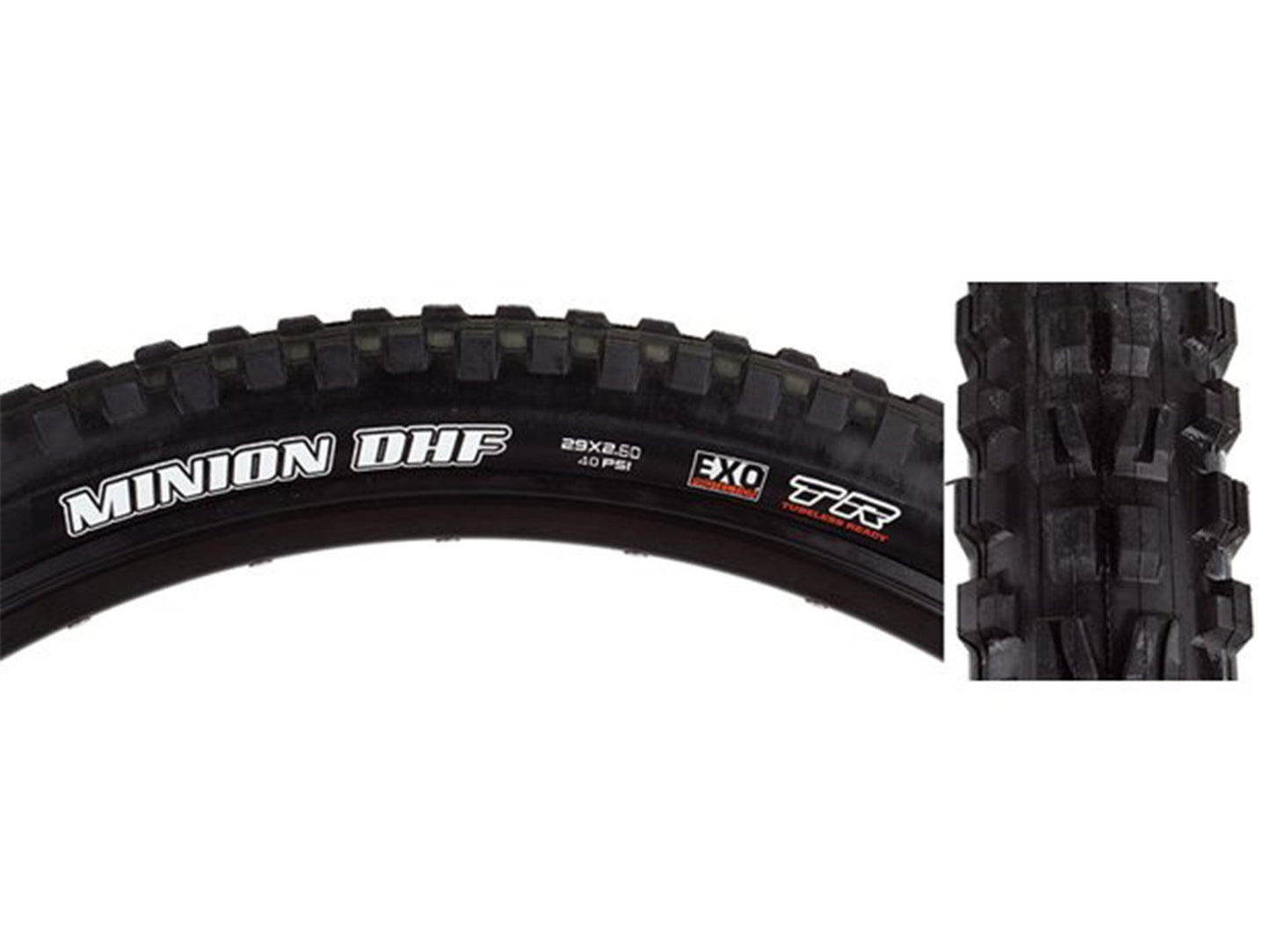 Maxxis Minion DHF 29" Folding MTB - WT Wide Trail - EXO Black 2.6" (DC)Dual Compound - (TR)Tubeless Ready - (EXO)EXO Sidewall - 60TPI