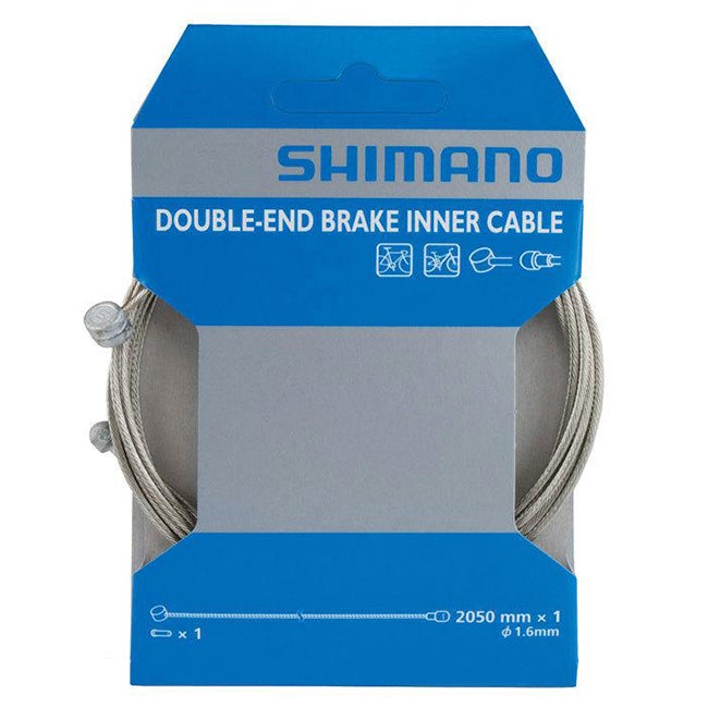 Shimano Stainless Double Ended Universal Brake Cable - Silver Silver 2050mm 1.6mm