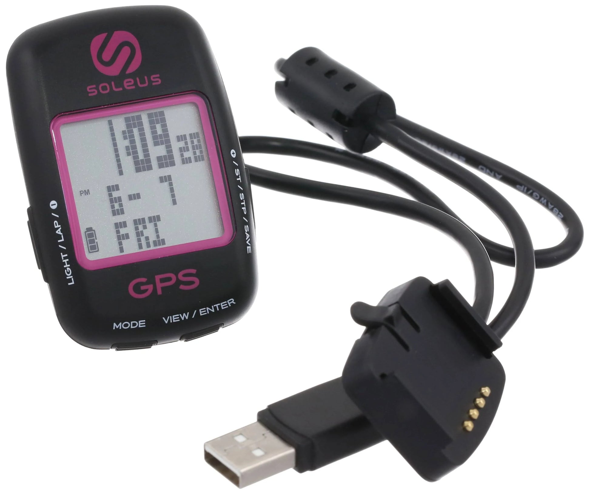 Soleus SG200 Computer with Barfly Mount Bundle - Black-Pink Black - Pink  