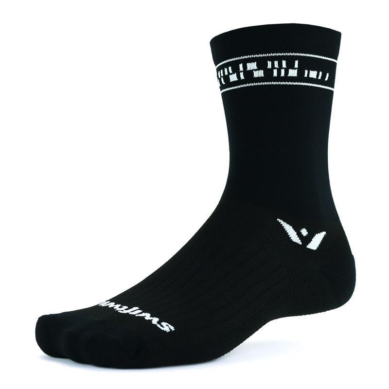 Swiftwick Vision Six Code Sock - Black White - 2020 Black White Small 